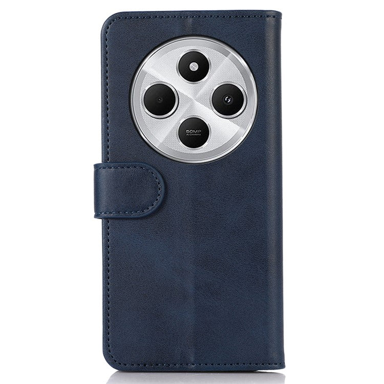 For Xiaomi Redmi 14C 4G Case Cowhide Texture Leather Wallet Phone Cover with Stand - Blue