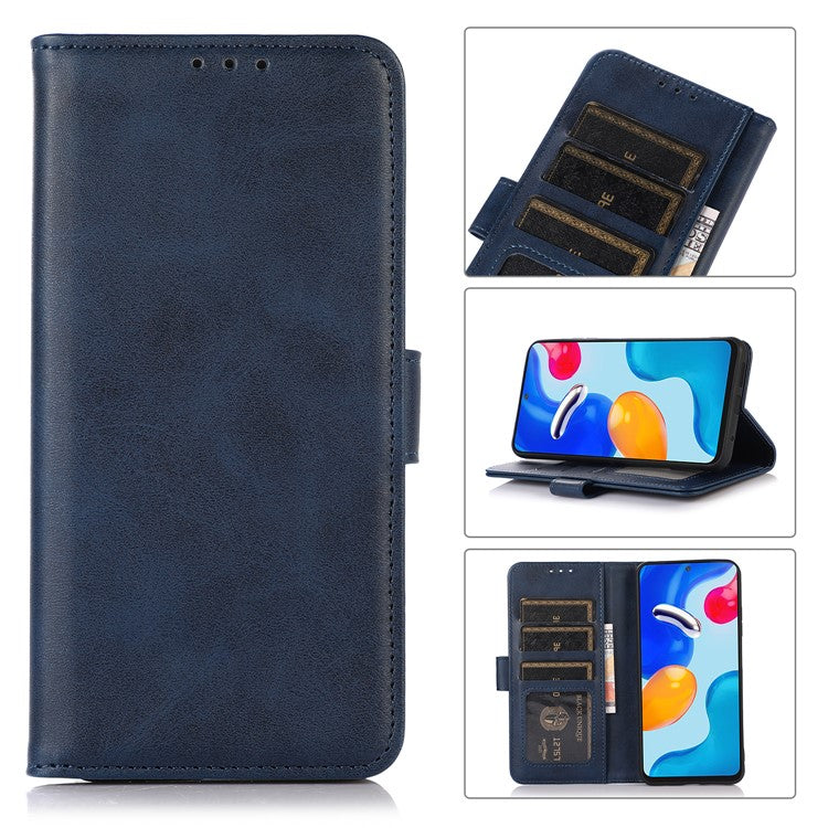 For Xiaomi Redmi 14C 4G Case Cowhide Texture Leather Wallet Phone Cover with Stand - Blue