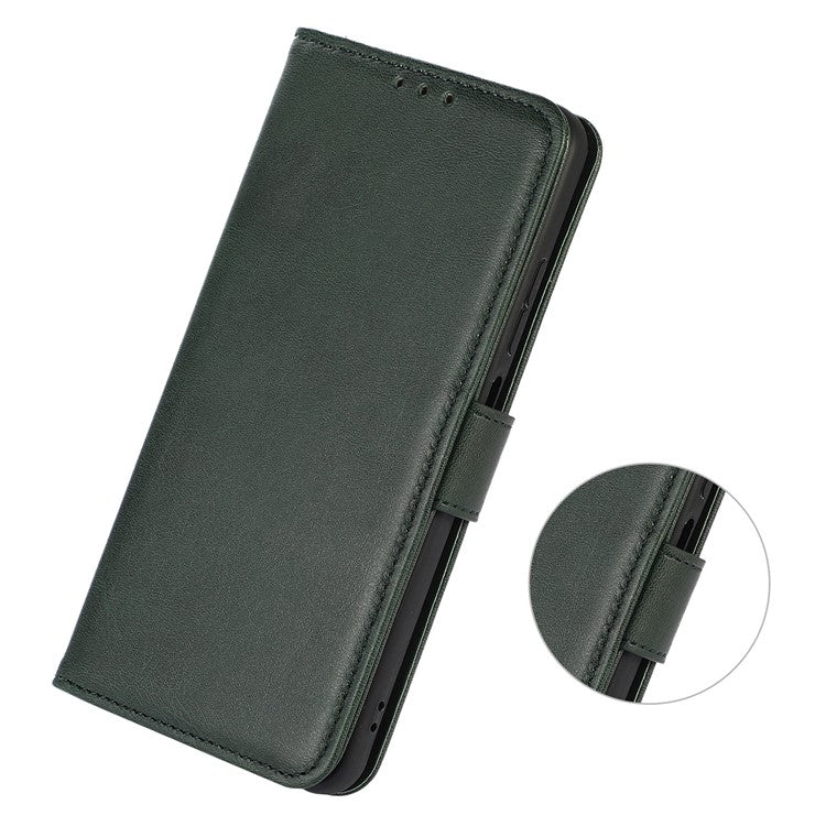 For Xiaomi Redmi 14C 4G Case Cowhide Texture Leather Wallet Phone Cover with Stand - Green