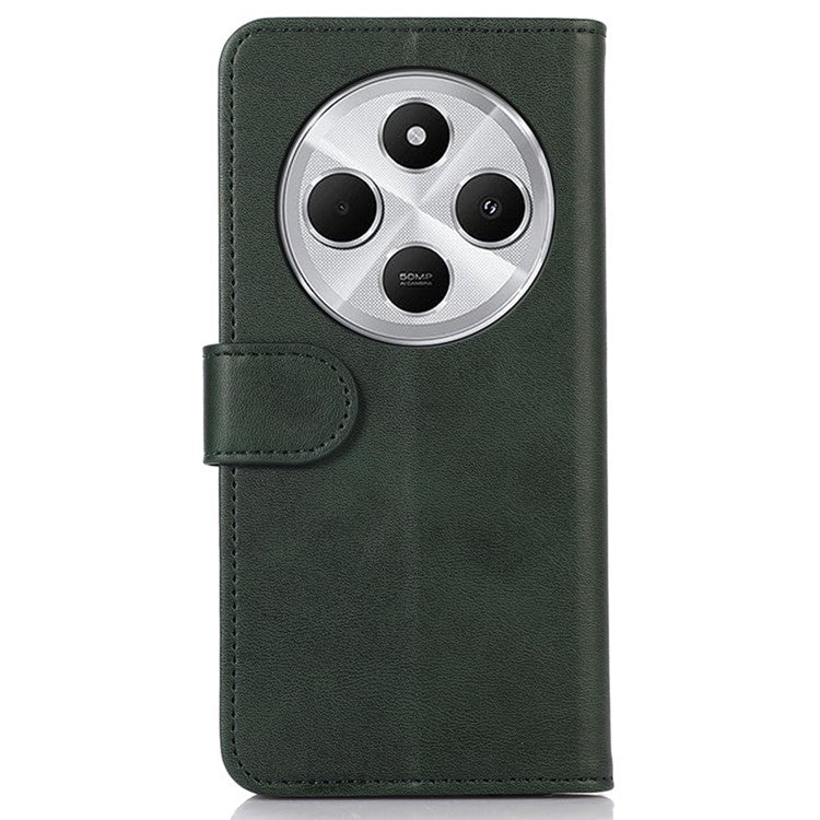 For Xiaomi Redmi 14C 4G Case Cowhide Texture Leather Wallet Phone Cover with Stand - Green