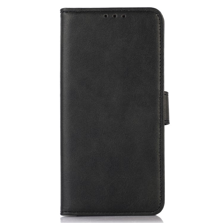 For Xiaomi Redmi 14C 4G Case Cowhide Texture Leather Wallet Phone Cover with Stand - Black