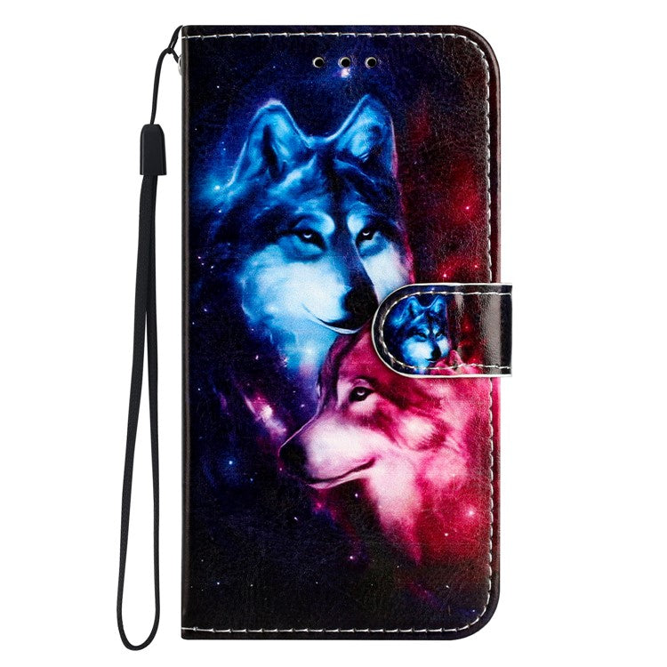 For Xiaomi Poco C75 4G / Redmi 14R 5G / 14C 4G Wallet Case Printed Pattern Design Leather Phone Cover - Couple Wolf