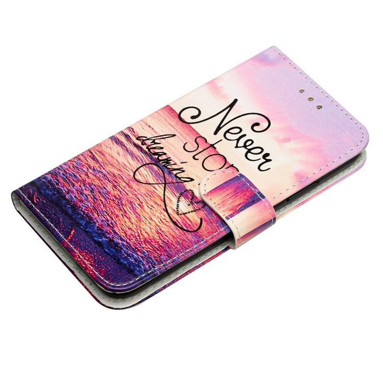 For Xiaomi Poco C75 4G / Redmi 14R 5G / 14C 4G Wallet Case Printed Pattern Design Leather Phone Cover - Never Stop Dreaming