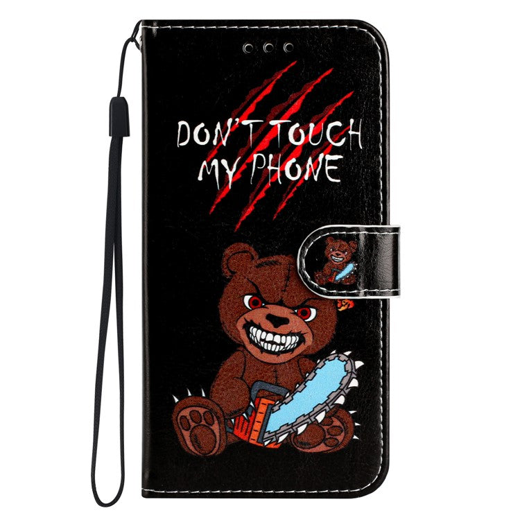 For Xiaomi Poco C75 4G / Redmi 14R 5G / 14C 4G Wallet Case Printed Pattern Design Leather Phone Cover - Don't Touch My Phone