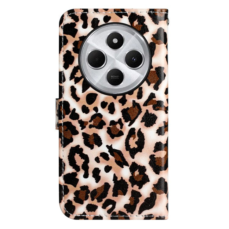 For Xiaomi Poco C75 4G / Redmi 14R 5G / 14C 4G Wallet Case Printed Pattern Design Leather Phone Cover - Leopard Print