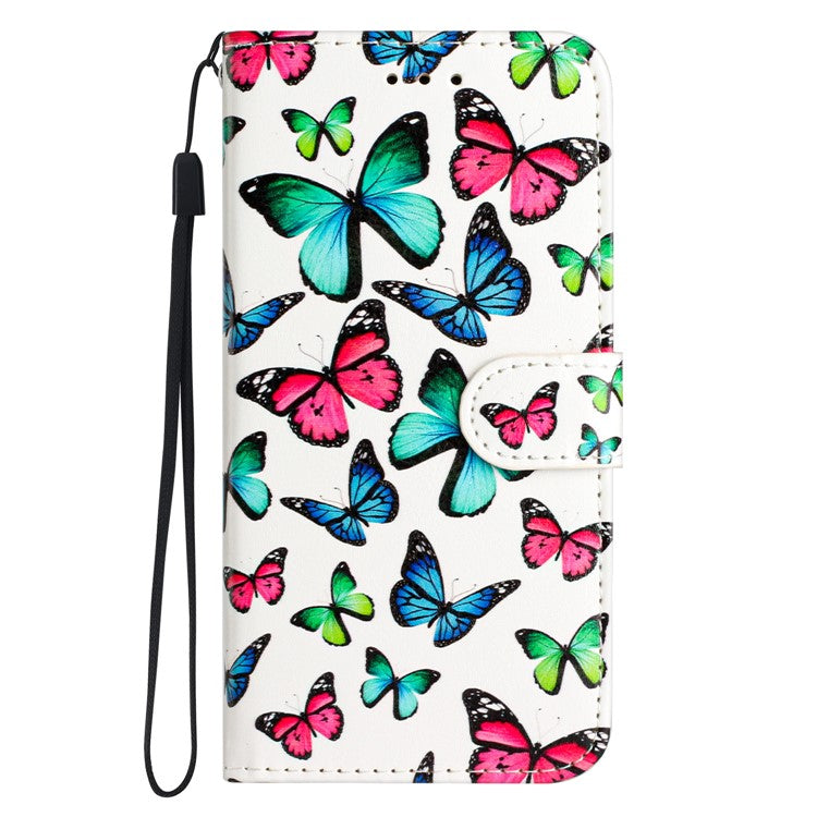 For Xiaomi Poco C75 4G / Redmi 14R 5G / 14C 4G Wallet Case Printed Pattern Design Leather Phone Cover - Butterflies