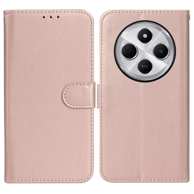 For Xiaomi Redmi 14C 4G Case PU Leather Flip Phone Cover Wallet Card Slot Holder - Rose Gold