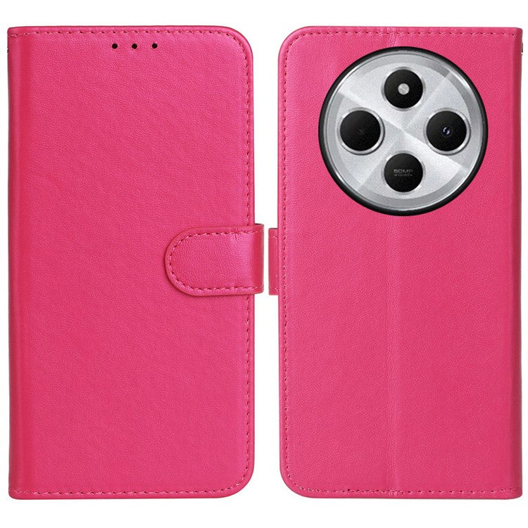 For Xiaomi Redmi 14C 4G Case PU Leather Flip Phone Cover Wallet Card Slot Holder - Rose