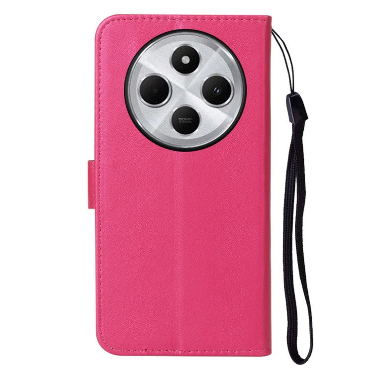 For Xiaomi Redmi 14C 4G Case PU Leather Flip Phone Cover Wallet Card Slot Holder - Rose