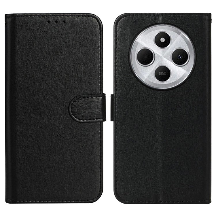 For Xiaomi Redmi 14C 4G Case PU Leather Flip Phone Cover Wallet Card Slot Holder - Black