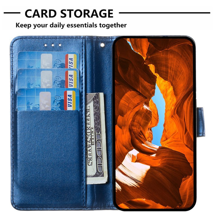 For Xiaomi Redmi 14C 4G Case PU Leather Flip Phone Cover Wallet Card Slot Holder - Blue