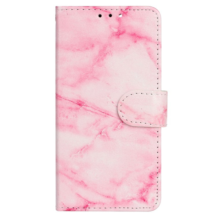 For Xiaomi Redmi 14C 4G Case Pattern PU Leather Flip Phone Cover - Pink Marble