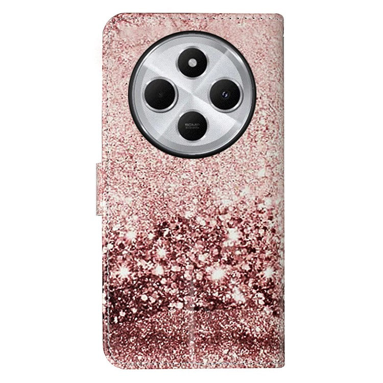 For Xiaomi Redmi 14C 4G Case Pattern PU Leather Flip Phone Cover - Rose Gold Marble