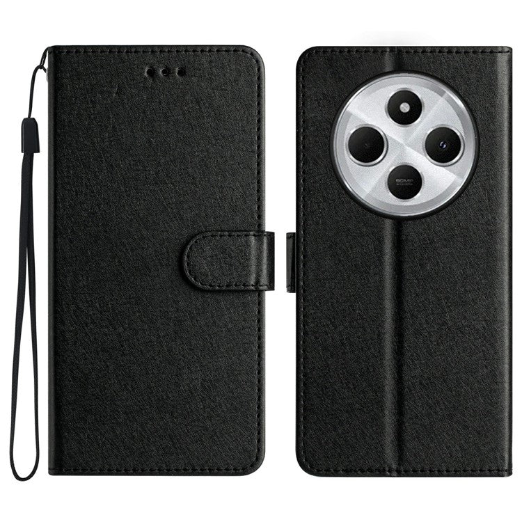 For Xiaomi Redmi 14C 4G Wallet Case Leather Folio Phone Cover Magnetic Clasp - Black