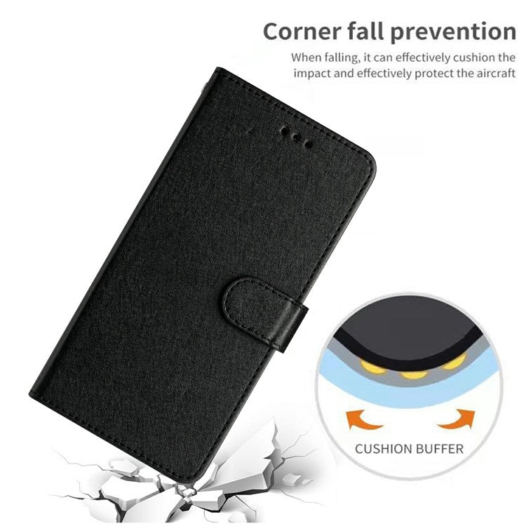 For Xiaomi Redmi 14C 4G Wallet Case Leather Folio Phone Cover Magnetic Clasp - Black