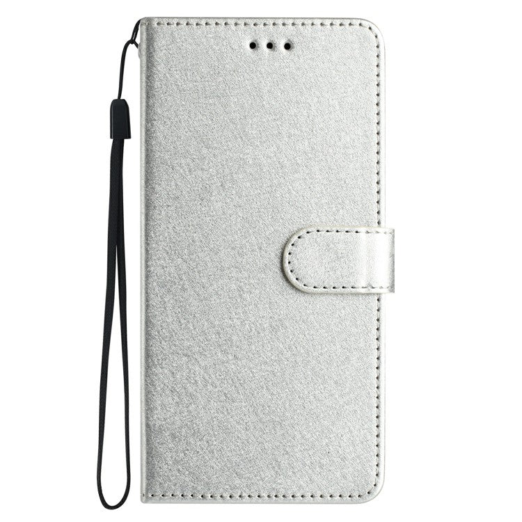 For Xiaomi Redmi 14C 4G Wallet Case Leather Folio Phone Cover Magnetic Clasp - Silver