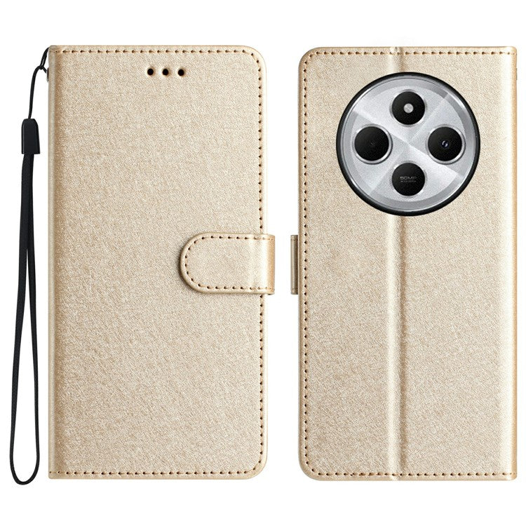 For Xiaomi Redmi 14C 4G Wallet Case Leather Folio Phone Cover Magnetic Clasp - Gold