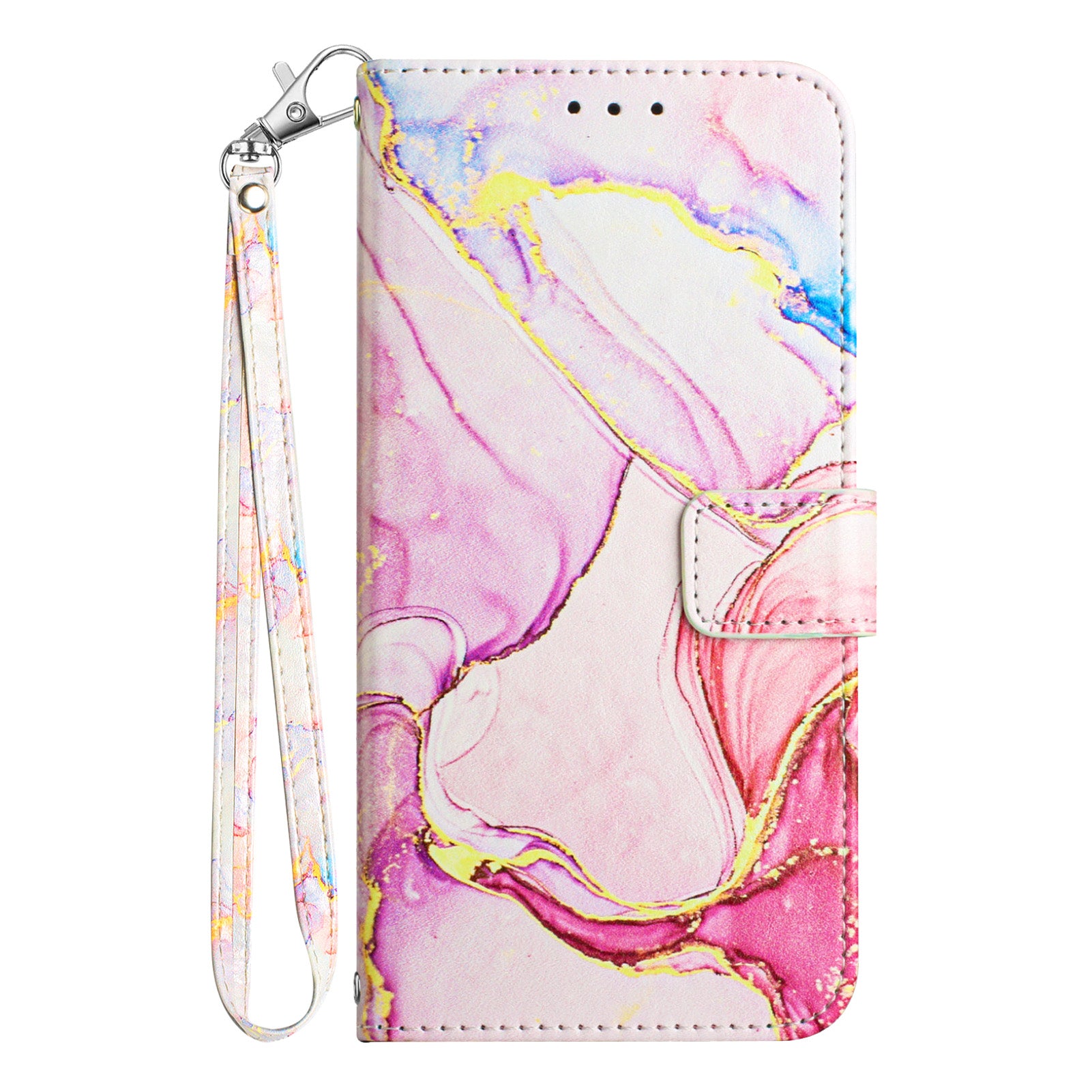 For Google Pixel 9 Pro XL Case YB Pattern Printing Leather Series-5   Marble Pattern Wallet Phone Cover - Rose Gold LS005