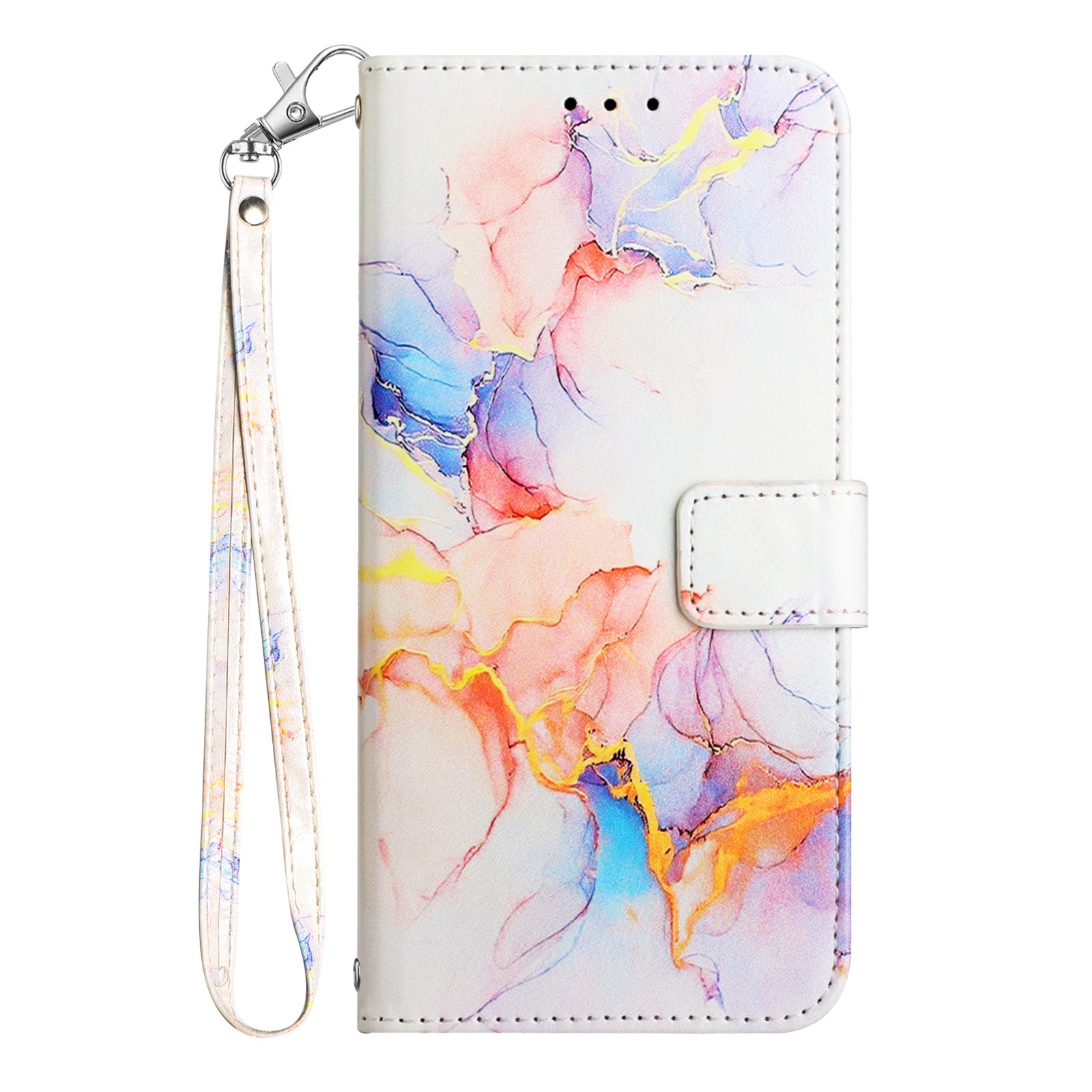 For Google Pixel 9 Pro XL Case YB Pattern Printing Leather Series-5   Marble Pattern Wallet Phone Cover - Milky Way Marble White LS004