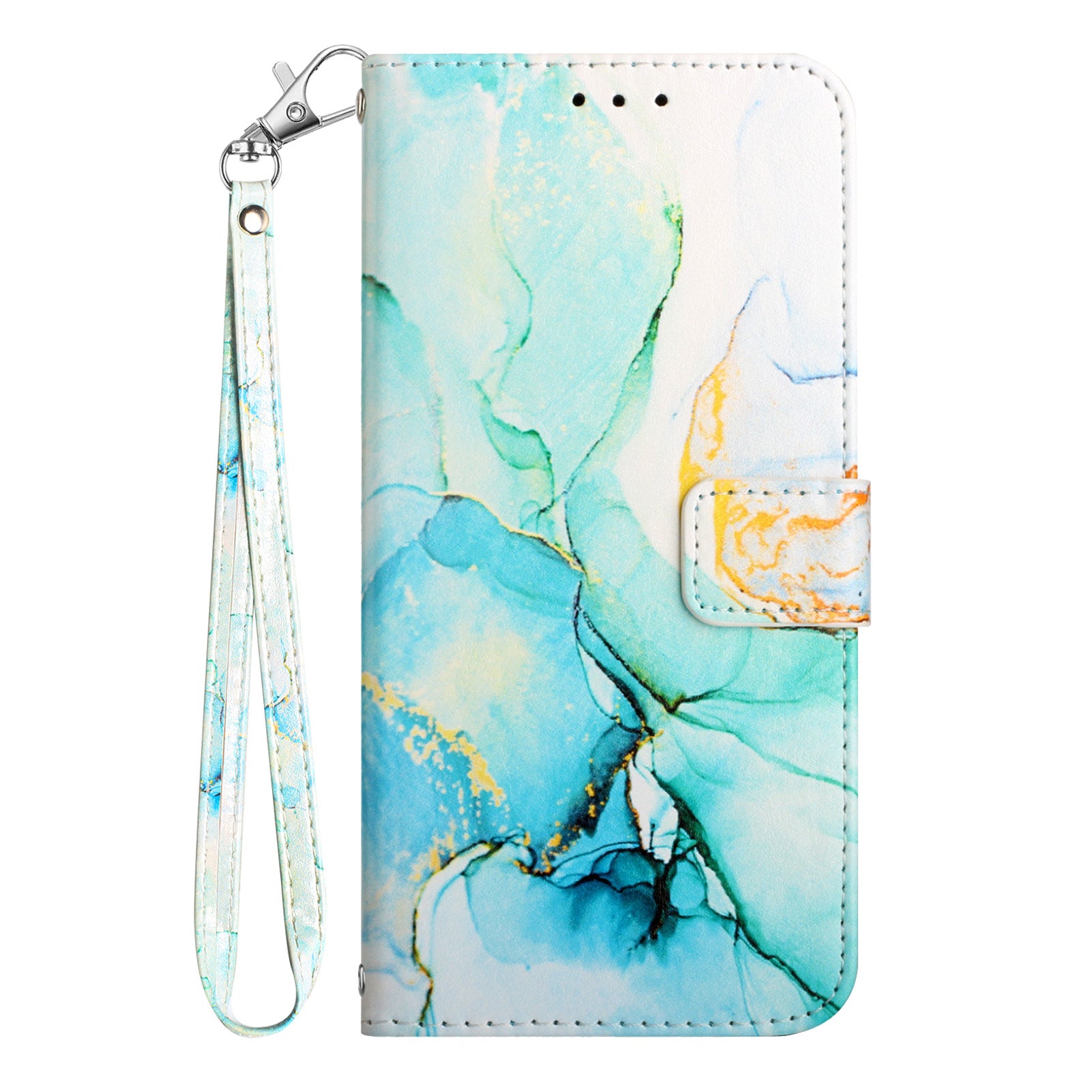 For Google Pixel 9 Pro XL Case YB Pattern Printing Leather Series-5   Marble Pattern Wallet Phone Cover - Green LS003