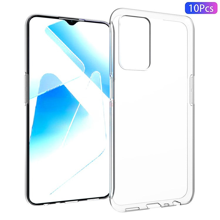 10Pcs / Pack For Oppo A16 / A16s Clear Case Watermark-Free TPU Protective Cover