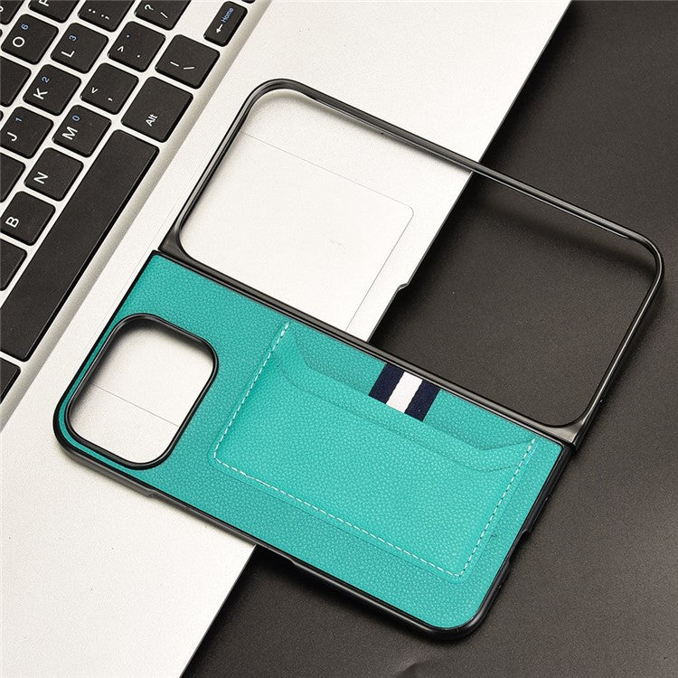 For Google Pixel 9 Pro Fold 5G Case Card Holder Litchi Texture Leather+PC Folding Phone Cover - Green