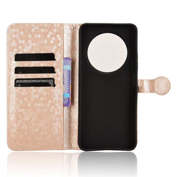 For Xiaomi Poco C75 4G / Redmi 14R 5G / 14C 4G Wallet Case Dot Pattern Imprint PU Leather Phone Cover - Rose Gold