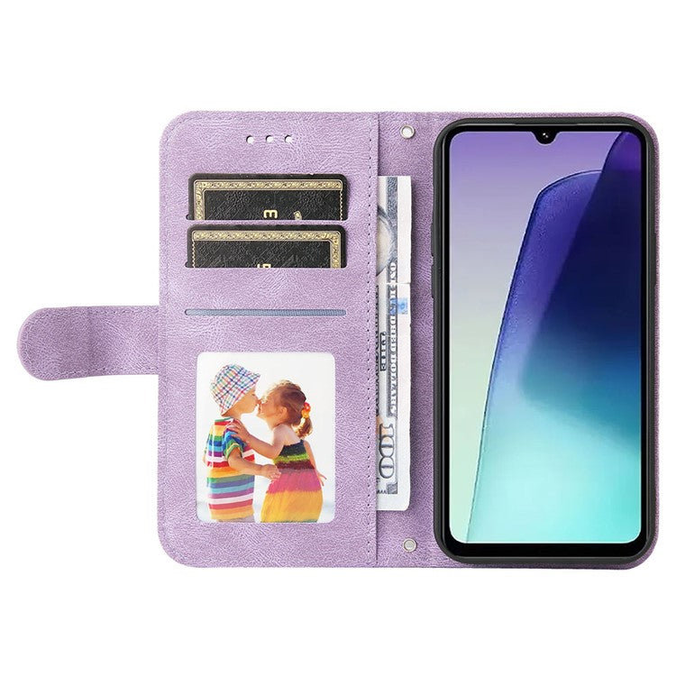 For Xiaomi Poco C75 4G / Redmi 14R 5G / 14C 4G Wallet Case Skin-Touch Leather Phone Cover Tree Pattern Hardware - Purple