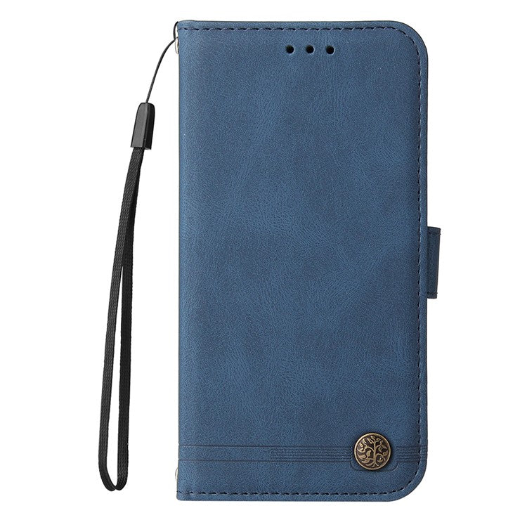 For Xiaomi Poco C75 4G / Redmi 14R 5G / 14C 4G Wallet Case Skin-Touch Leather Phone Cover Tree Pattern Hardware - Blue