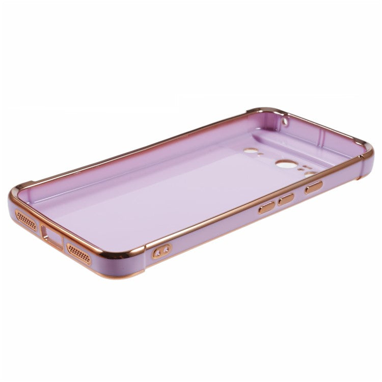 For Google Pixel 8 Case Electroplated Frame TPU Soft Phone Cover - Purple