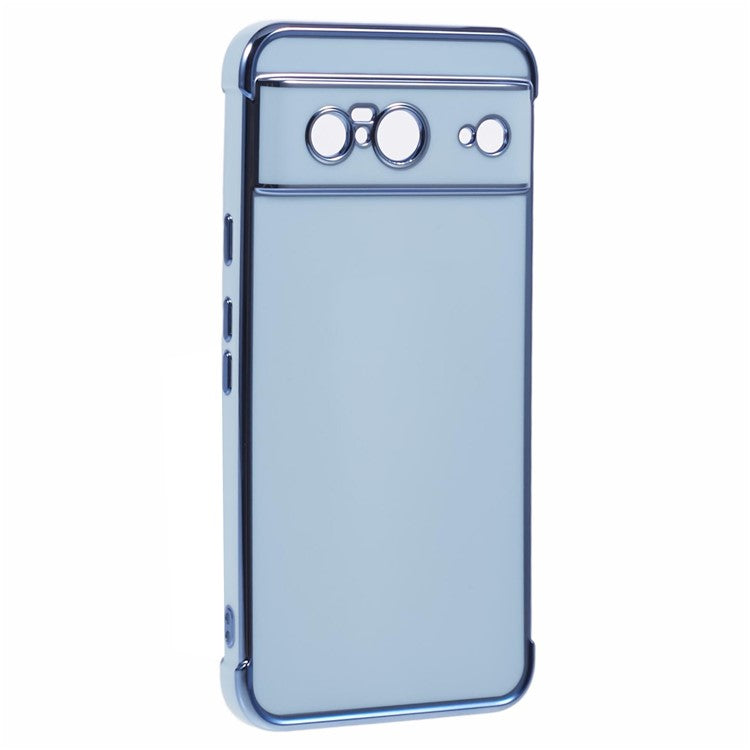 For Google Pixel 8 Case Electroplated Frame TPU Soft Phone Cover - Blue