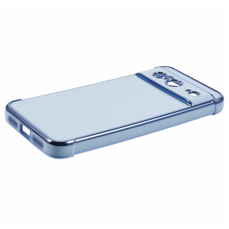 For Google Pixel 8 Case Electroplated Frame TPU Soft Phone Cover - Blue