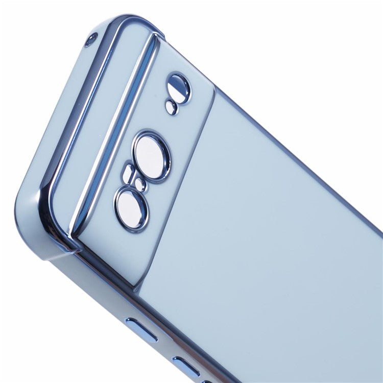 For Google Pixel 8 Case Electroplated Frame TPU Soft Phone Cover - Blue