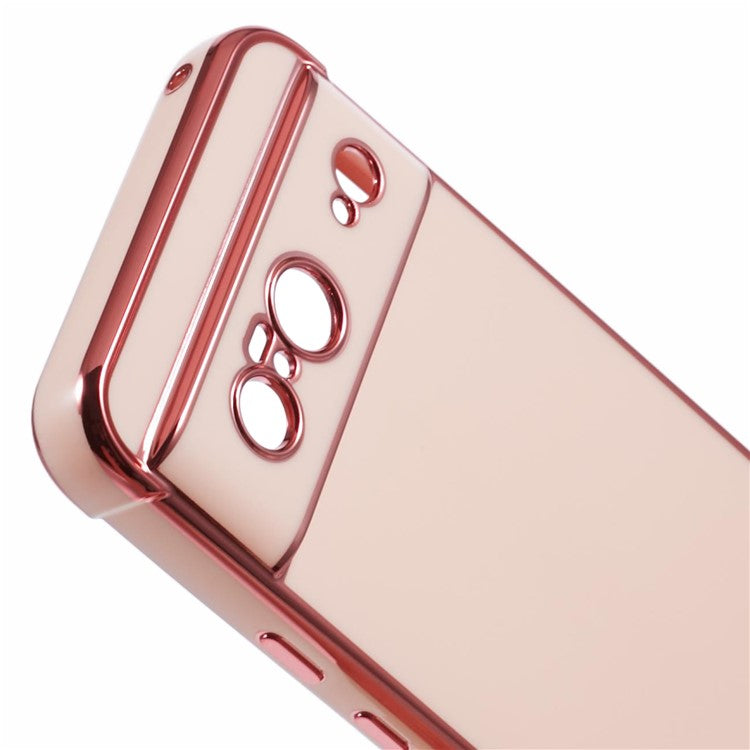 For Google Pixel 8 Case Electroplated Frame TPU Soft Phone Cover - Pink