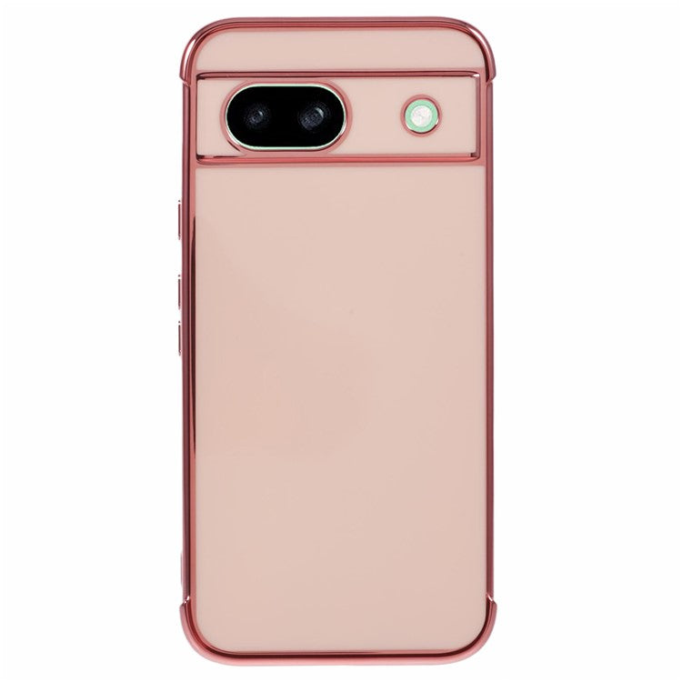 For Google Pixel 8a Case Electroplated Frame TPU Soft Phone Cover - Pink