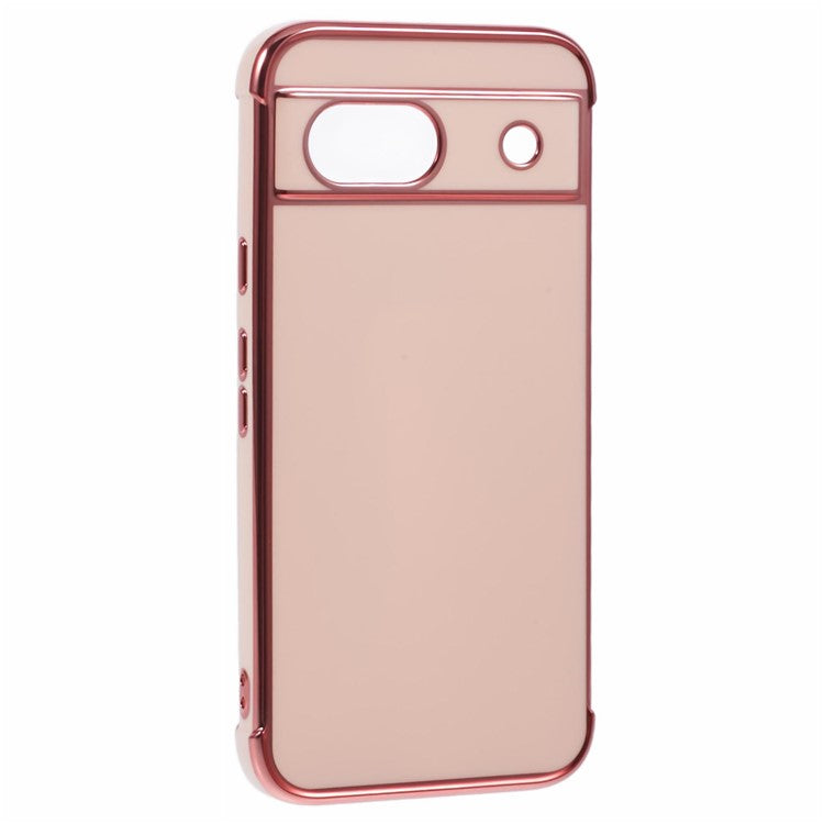 For Google Pixel 8a Case Electroplated Frame TPU Soft Phone Cover - Pink