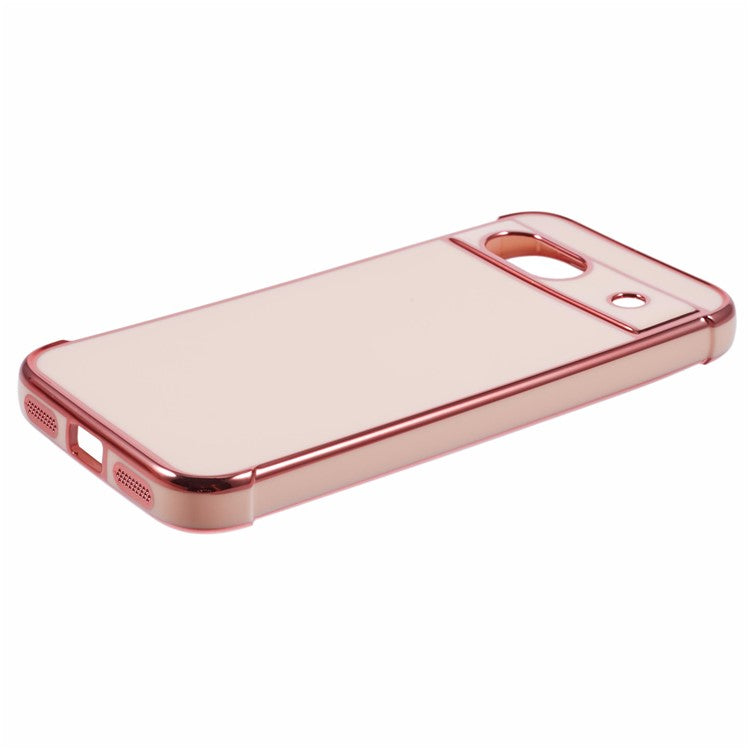 For Google Pixel 8a Case Electroplated Frame TPU Soft Phone Cover - Pink