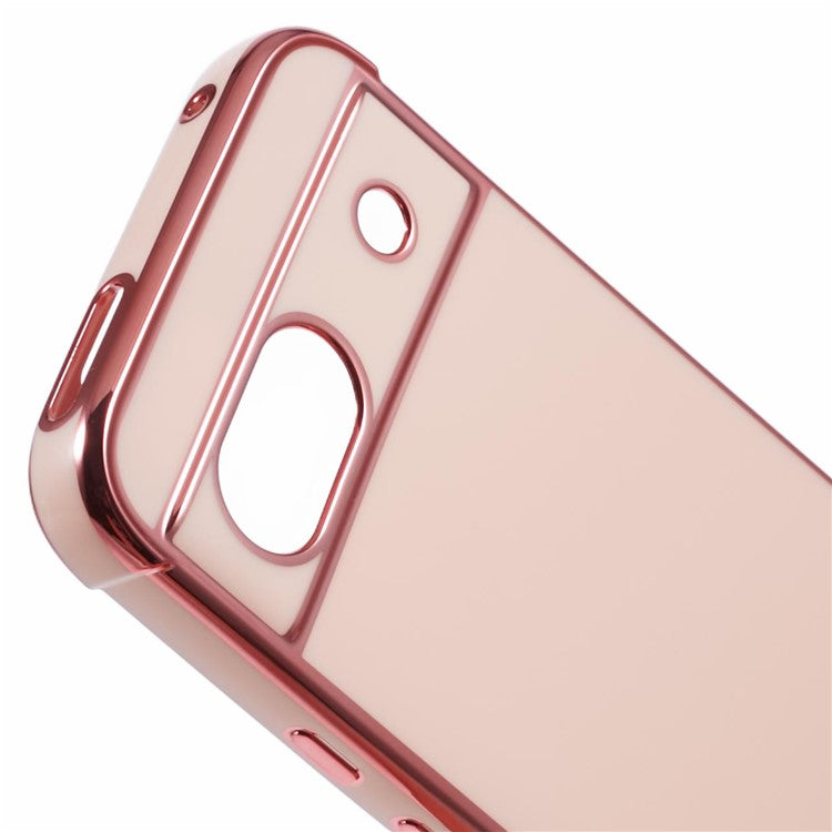 For Google Pixel 8a Case Electroplated Frame TPU Soft Phone Cover - Pink