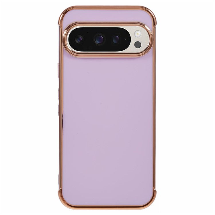 For Google Pixel 9 / Pixel 9 Pro Case Electroplated Frame TPU Soft Phone Cover - Purple