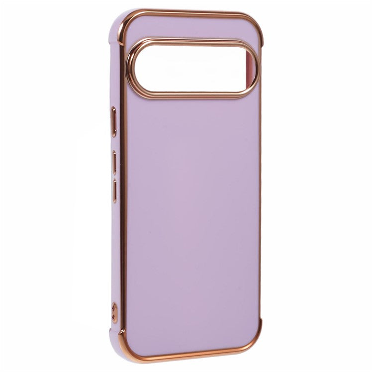 For Google Pixel 9 / Pixel 9 Pro Case Electroplated Frame TPU Soft Phone Cover - Purple