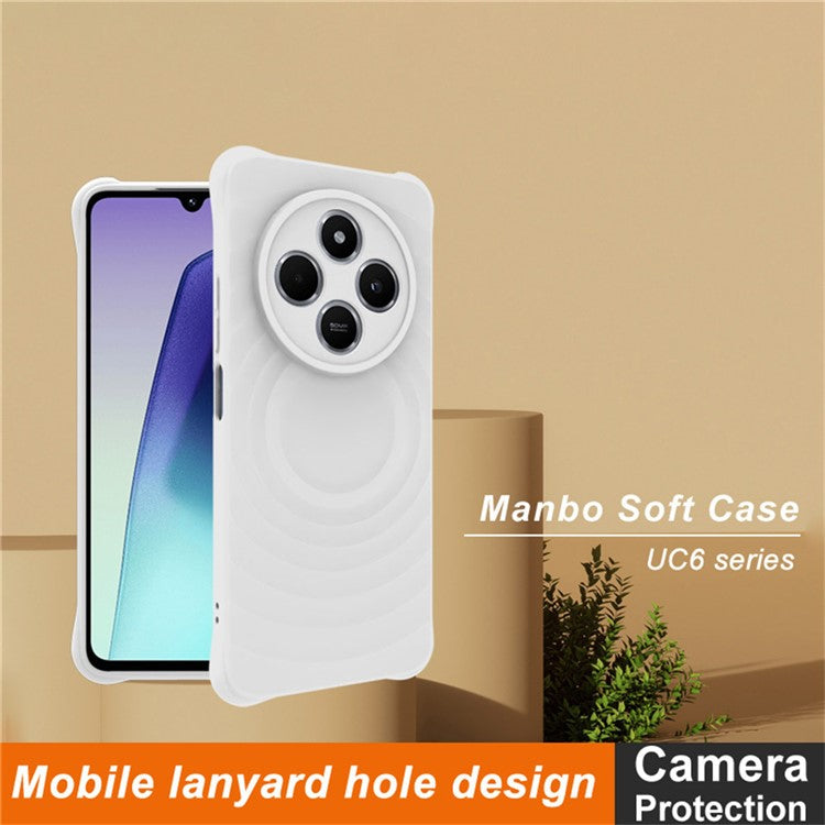 IMAK UC-6 Series for Xiaomi Poco C75 4G / Redmi 14R 5G / 14C 4G / A4 5G Case Water Drop Texture Anti-Skid Matte TPU Cover - Matte White