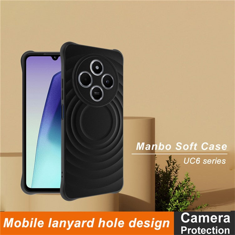 IMAK UC-6 Series for Xiaomi Poco C75 4G / Redmi 14R 5G / 14C 4G / A4 5G Case Water Drop Texture Anti-Skid Matte TPU Cover - Matte Black