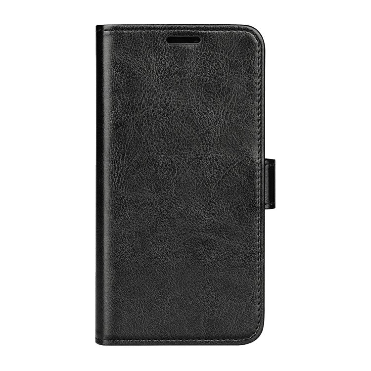 For Xiaomi Poco C75 4G / Redmi 14R 5G / 14C 4G Wallet Case Crazy Horse Texture Stand Leather Phone Cover - Black