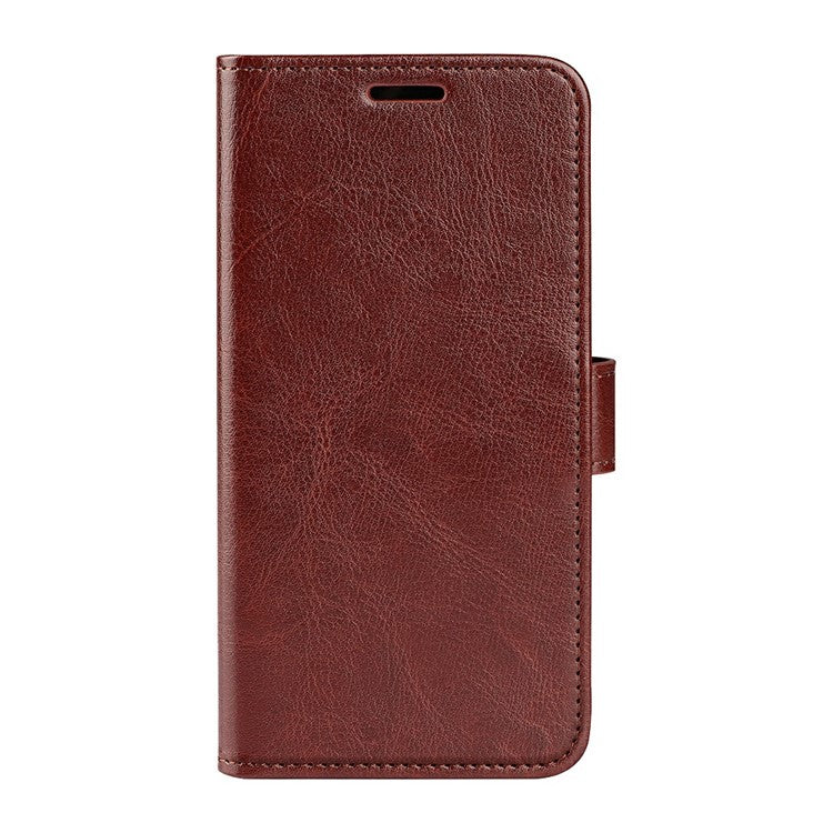 For Xiaomi Poco C75 4G / Redmi 14R 5G / 14C 4G Wallet Case Crazy Horse Texture Stand Leather Phone Cover - Brown