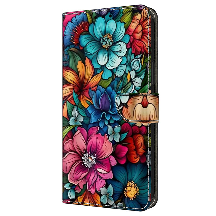 For Google Pixel 9 Pro XL Case Pattern Printed Protective Cover TPU+PU Leather Flip Phone Case - Staphyllum