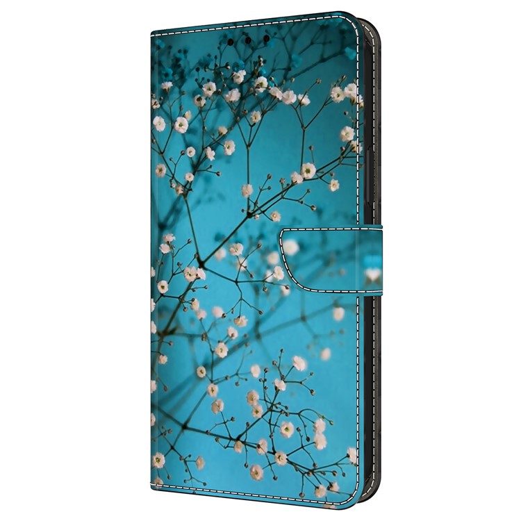 For Google Pixel 9 Pro XL Case Pattern Printed Protective Cover TPU+PU Leather Flip Phone Case - Flower Branch