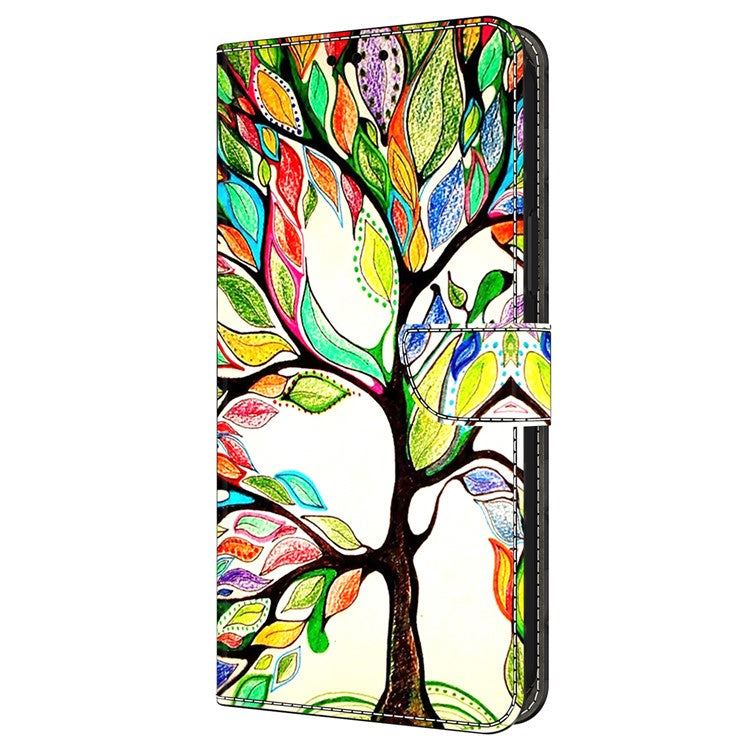 For Google Pixel 9 Pro XL Case Pattern Printed Protective Cover TPU+PU Leather Flip Phone Case - Tree