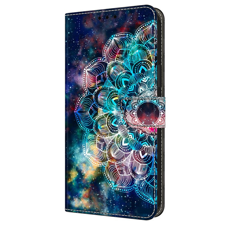 For Google Pixel 9 Pro XL Case Pattern Printed Protective Cover TPU+PU Leather Flip Phone Case - Gyro Flower