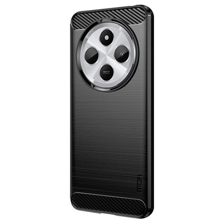 MOFI JK TPU Series-1 For Xiaomi Poco C75 4G / Redmi 14R 5G / 14C 4G Case Carbon Fiber Texture TPU Soft Phone Cover - Black