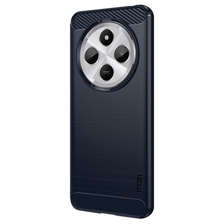 MOFI JK TPU Series-1 For Xiaomi Poco C75 4G / Redmi 14R 5G / 14C 4G Case Carbon Fiber Texture TPU Soft Phone Cover - Blue